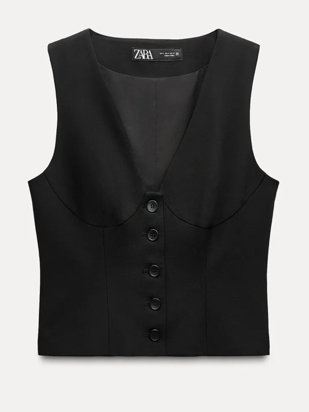 Zara Black Button-Up Vest